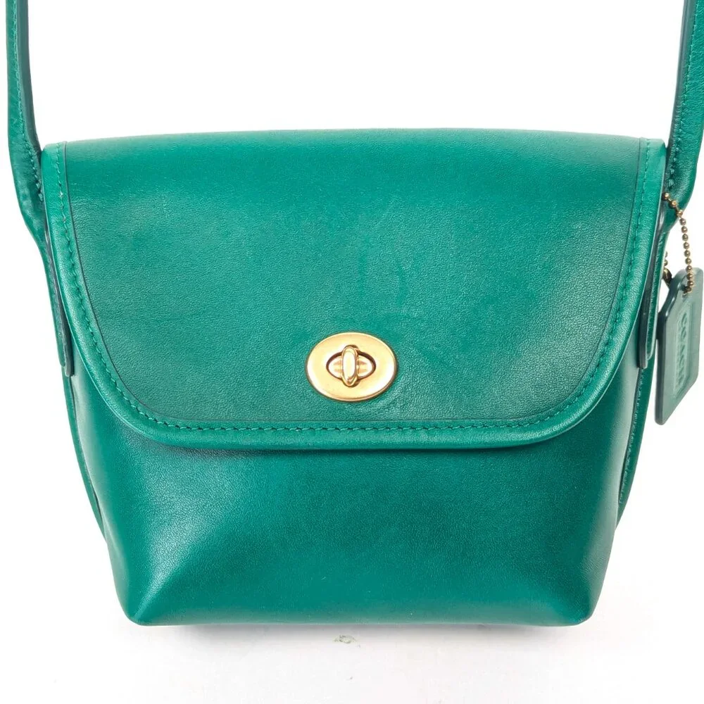 COACH Limited Edition Archive Turnlock Pouch Crossbody Shoulder Bag - Green - Picture 15 of 15